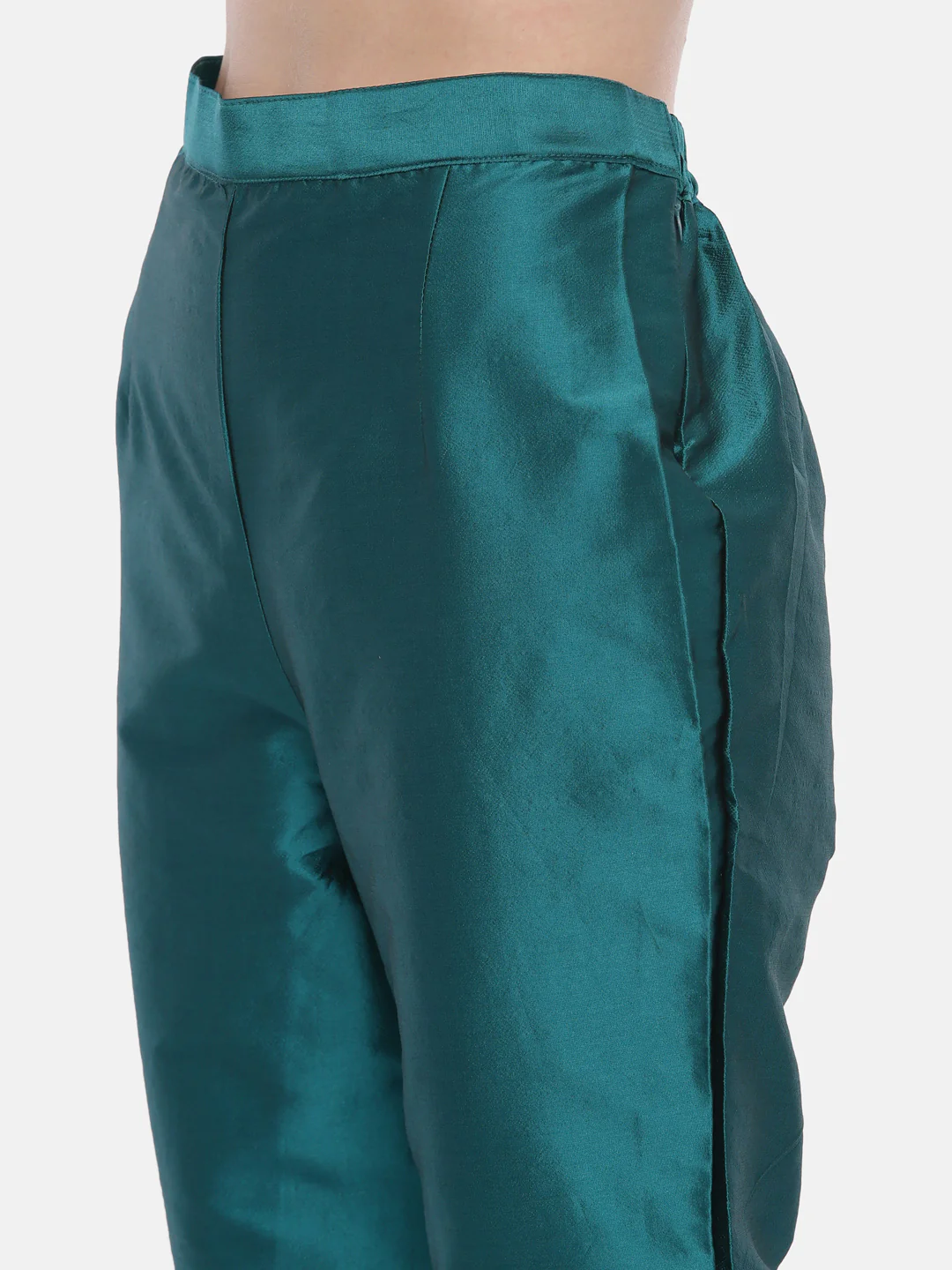 Neerus Teal Textured Kurta With Pant & Dupatta - Image 5