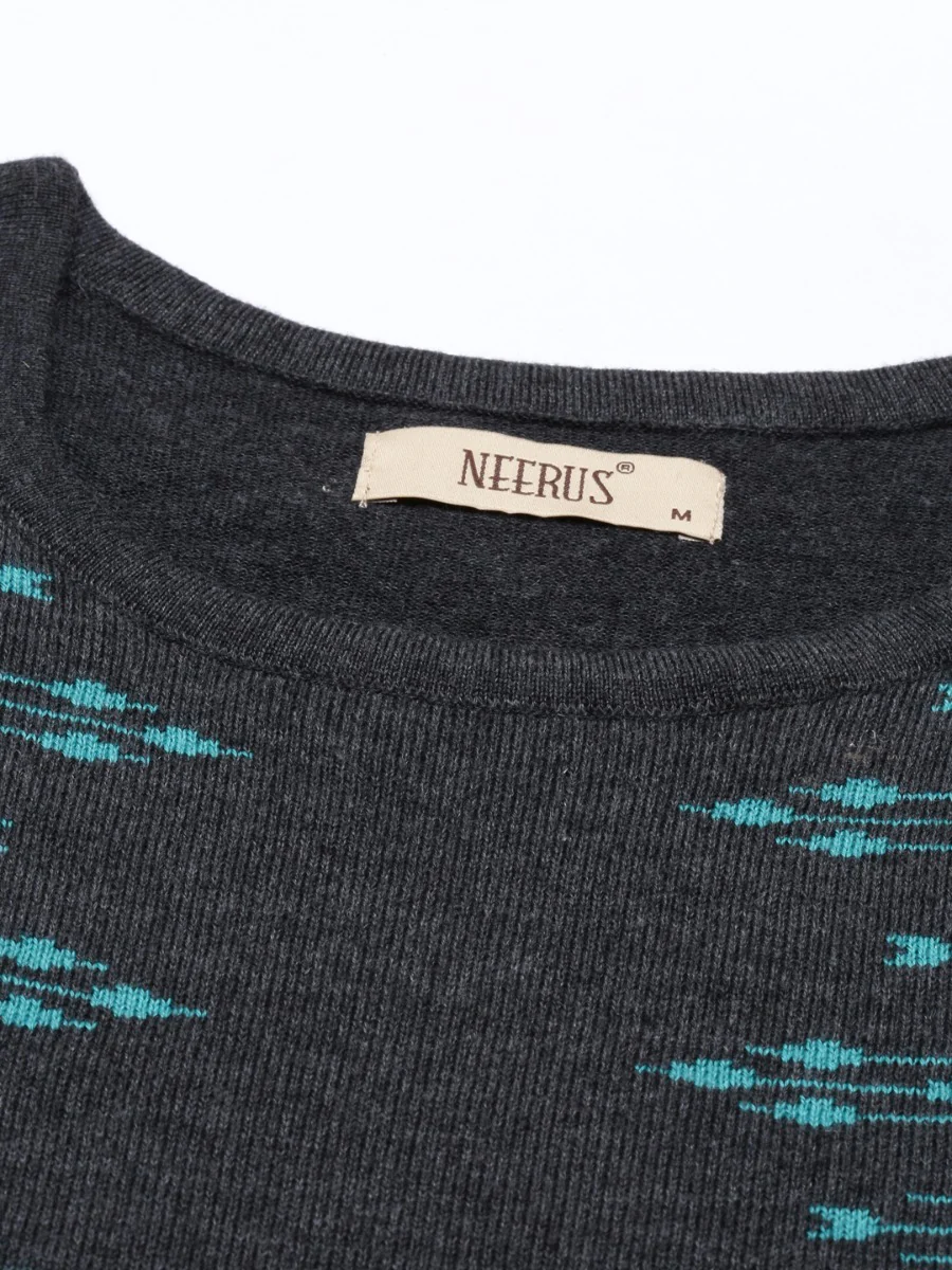 Neerus Turquise Color Winter Wear Kurtha - Image 2