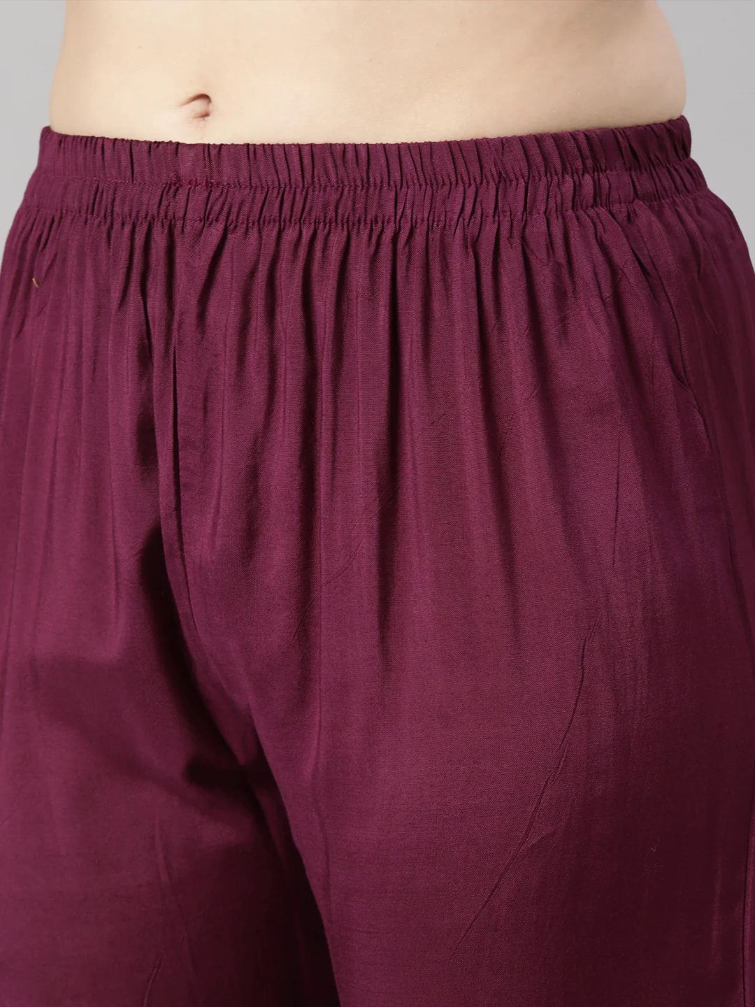 Neerus Violet Regular Straight Floral Kurta And Trousers With Dupatta - Image 5