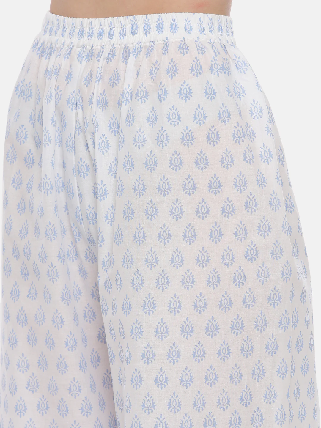 Neerus White Color Cotton Fabric Full Sleeves Suit-Straight - Image 4