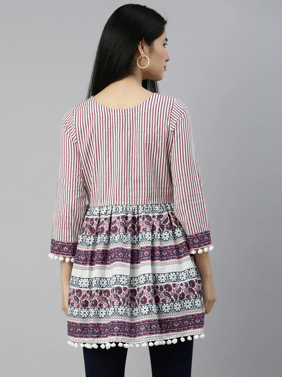 Neerus White Color Cotton Fabric Kurta - Image 4