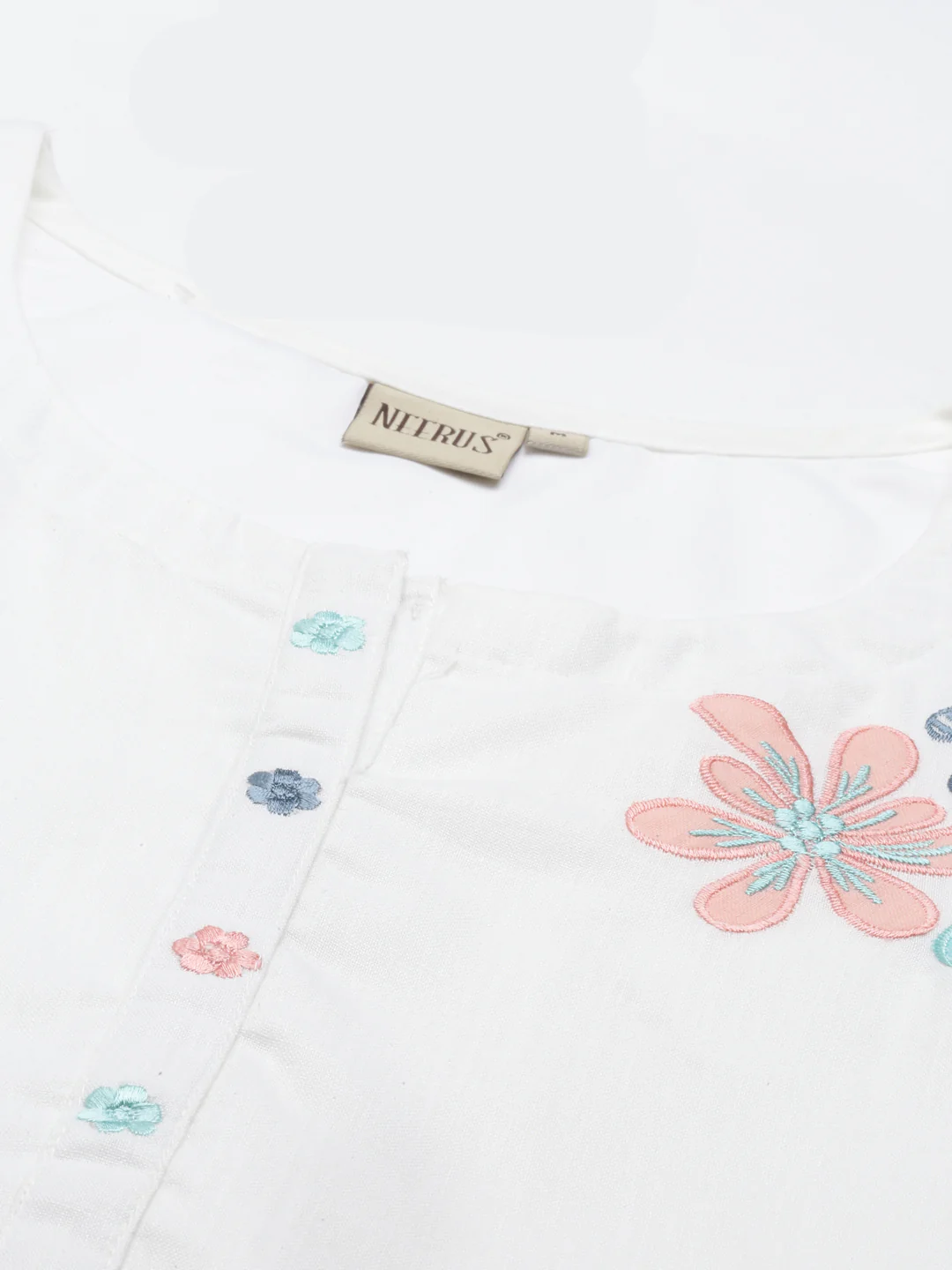 Neerus White Color Cotton Fabric Kurta - Image 8