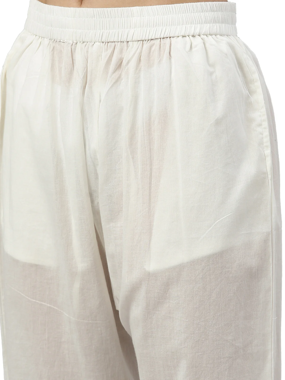 Neerus White Color Cotton Fabric Kurta Set - Image 7