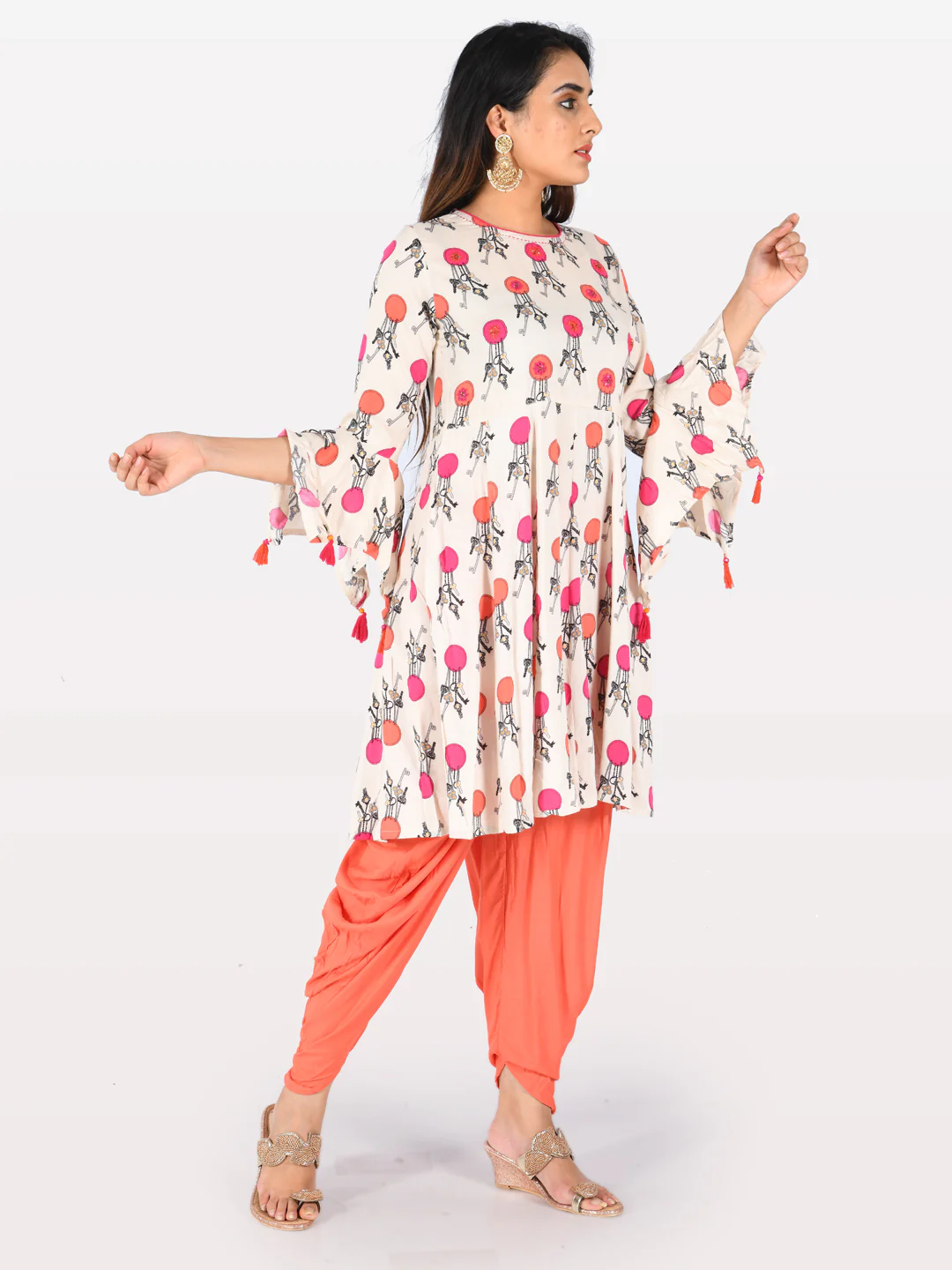 Neerus White Printed Straight Kurta - Image 3