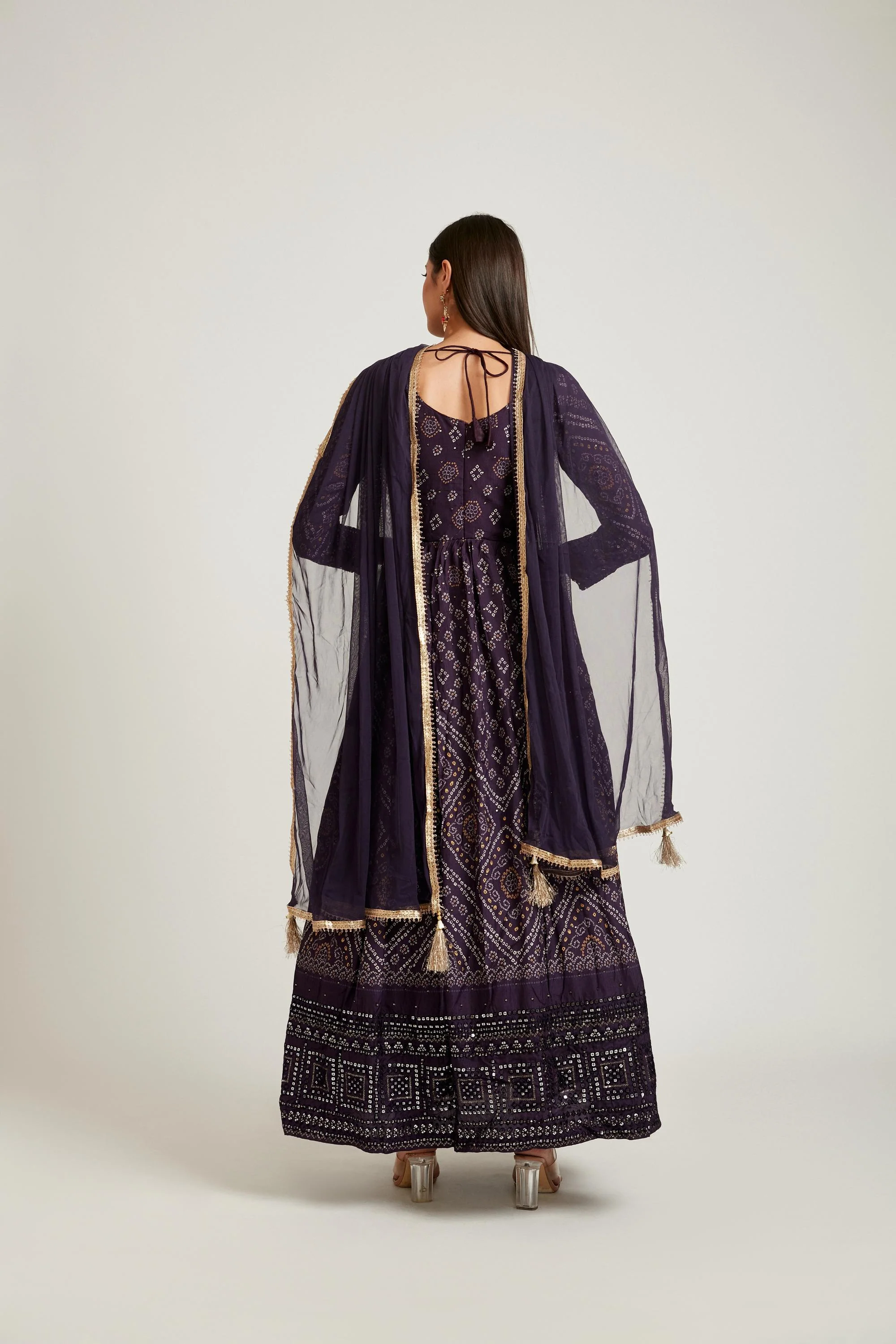 Neerus Wine Color Silk Fabric Salwar Kameez - Image 6