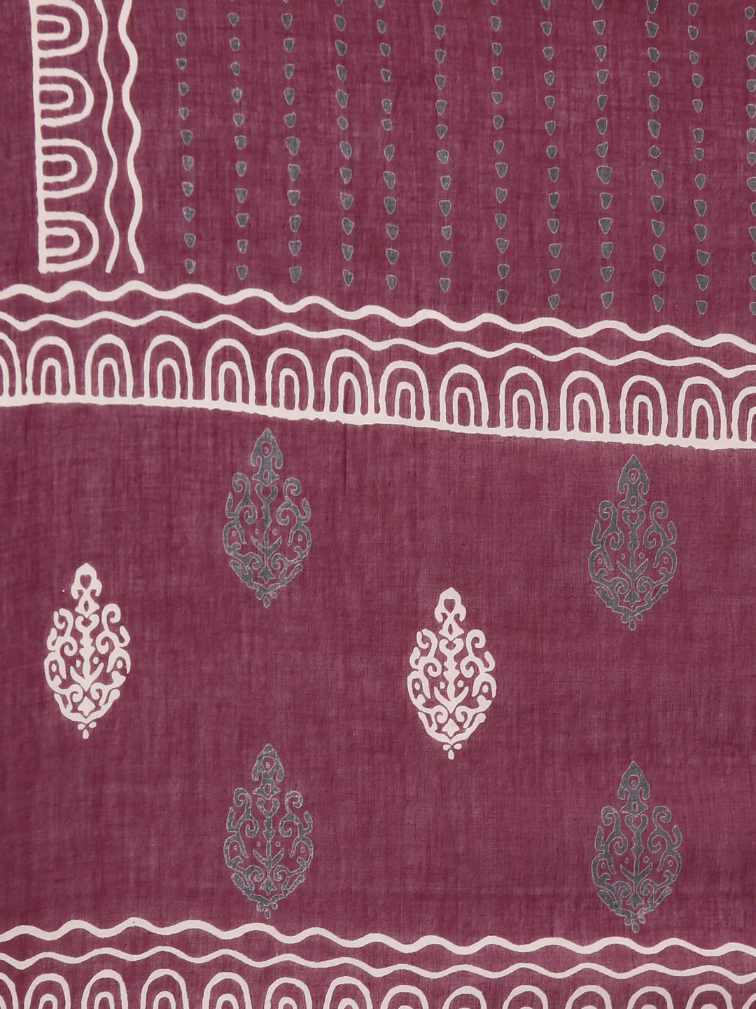 Neerus Wine Panelled Straight Floral Kurta And Trousers With Dupatta - Image 7
