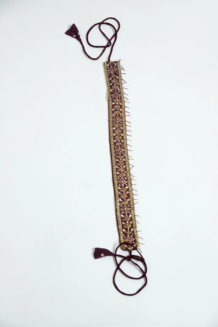 Neerus Women Banaras Wine Dress - Image 6
