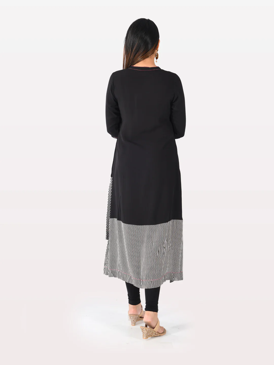 Neerus Women Black Color Rayon Fabric Tunic 48 - Image 3