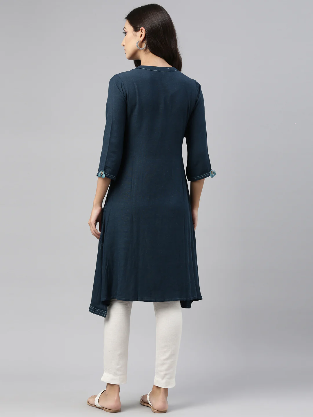 Neerus Women Blue A-Line Kurta - Image 3