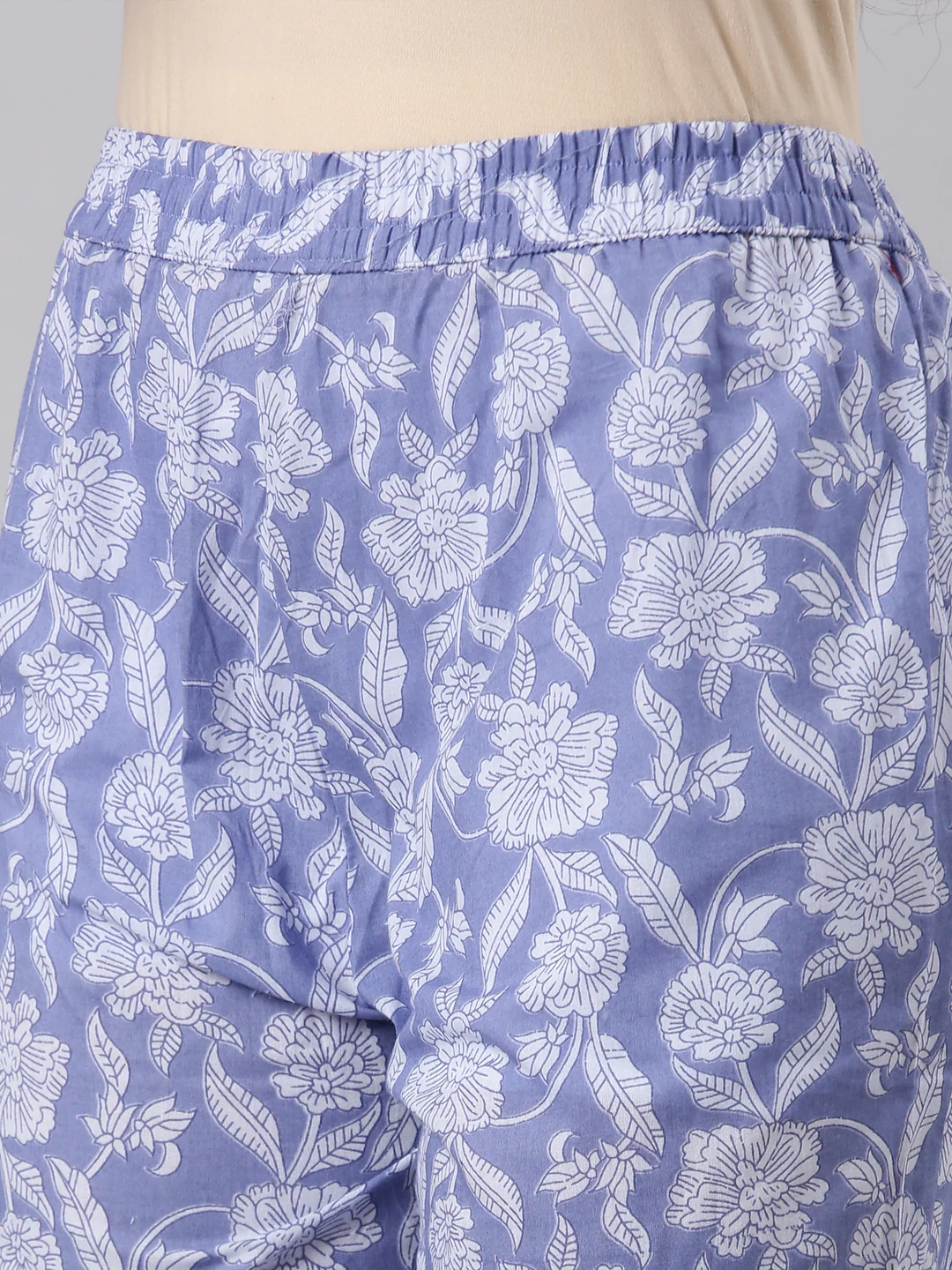 Neerus Women Blue Anarkali Kurta and Trousers With Dupatta - Image 6
