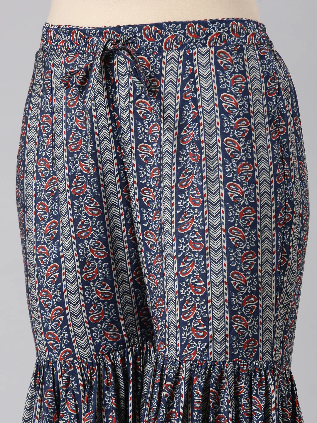 Neerus Women Blue Anarkali Kurti and Sharara With Dupatta - Image 6
