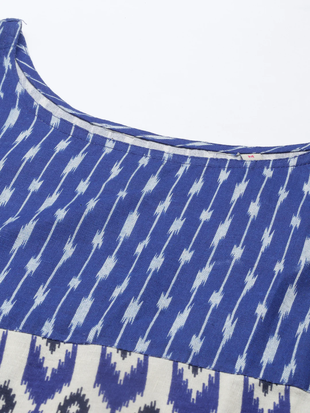 Neerus Women Blue Chanderi Ikat Silk Kurta - Image 5