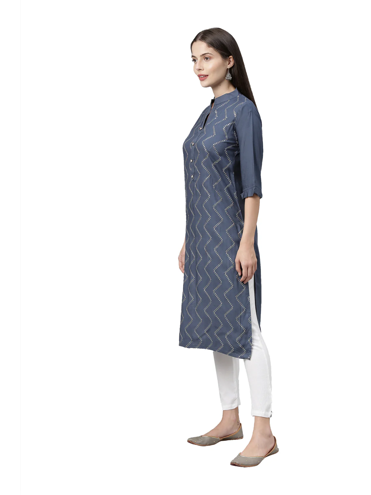 Neerus Women Blue Embellished Kurta - Image 2