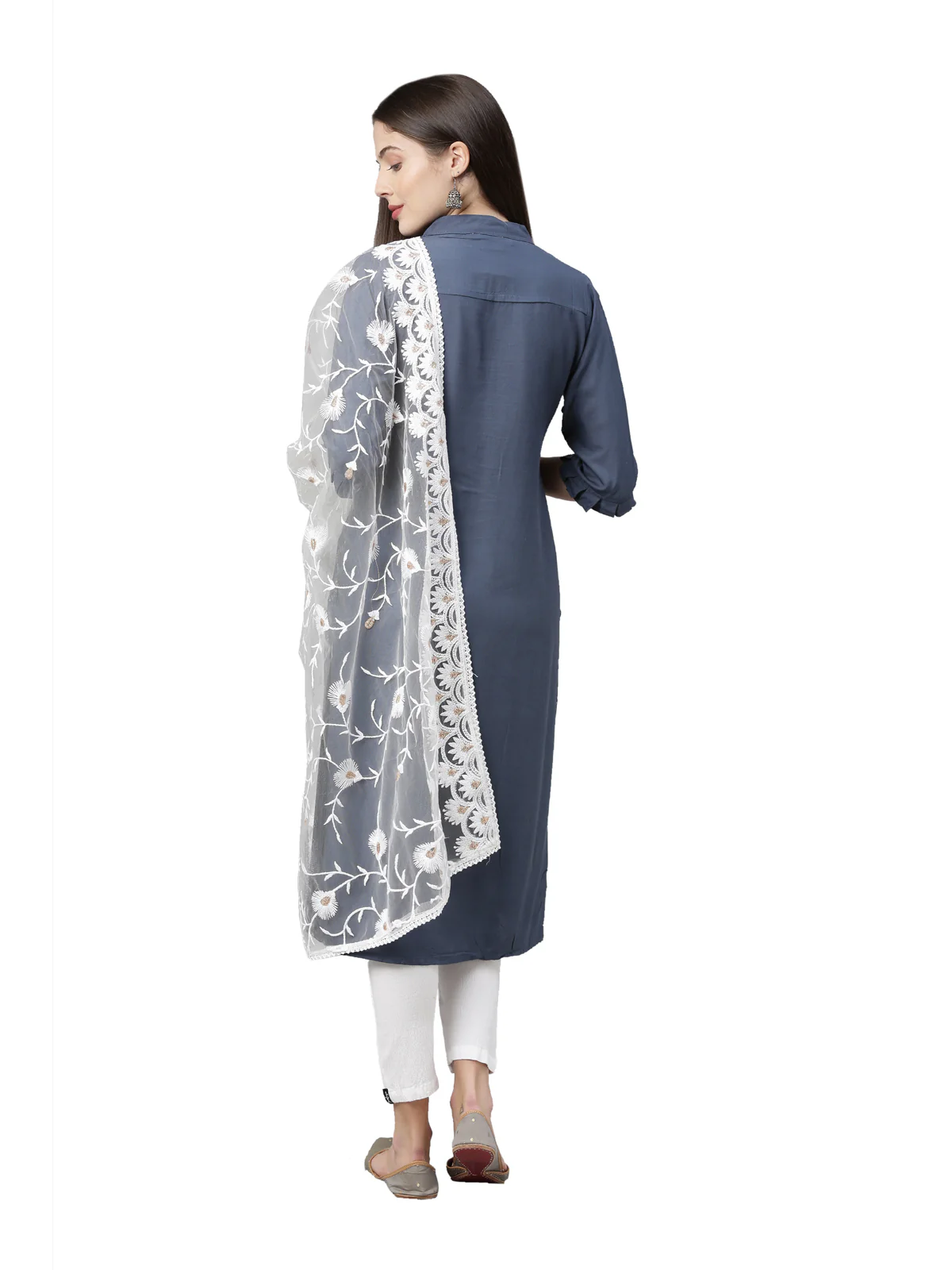 Neerus Women Blue Embellished Kurta - Image 4