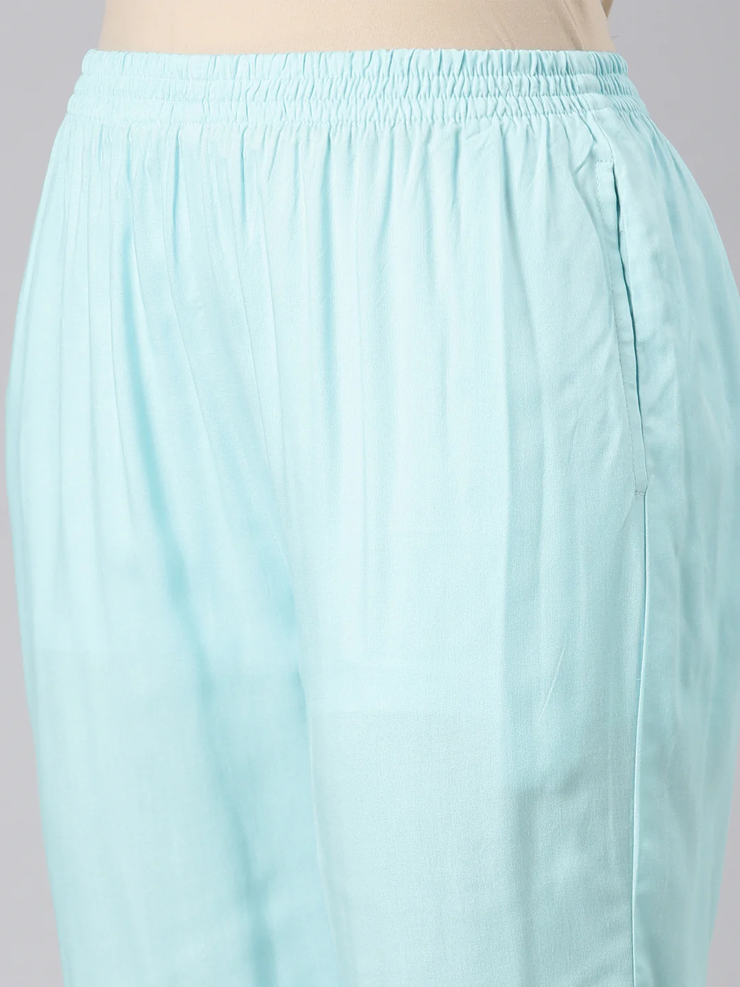 Neerus Women Blue Straight Kurta and Trousers With Dupatta - Image 6