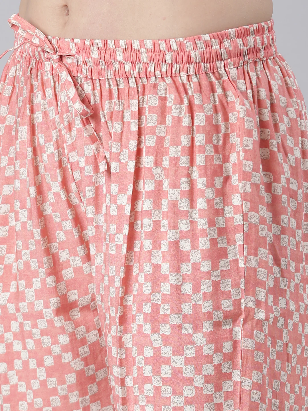 Neerus Women Coral Yoke Design Calf Length Kurta And Trousers With Dupatta - Image 6