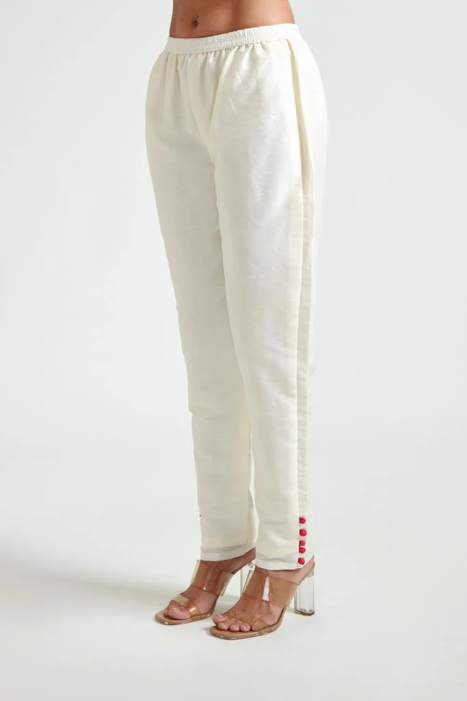 Neerus Women Cream-Coloured Ethnic Motifs Printed Kurta and Trousers With Dupatta - Image 6