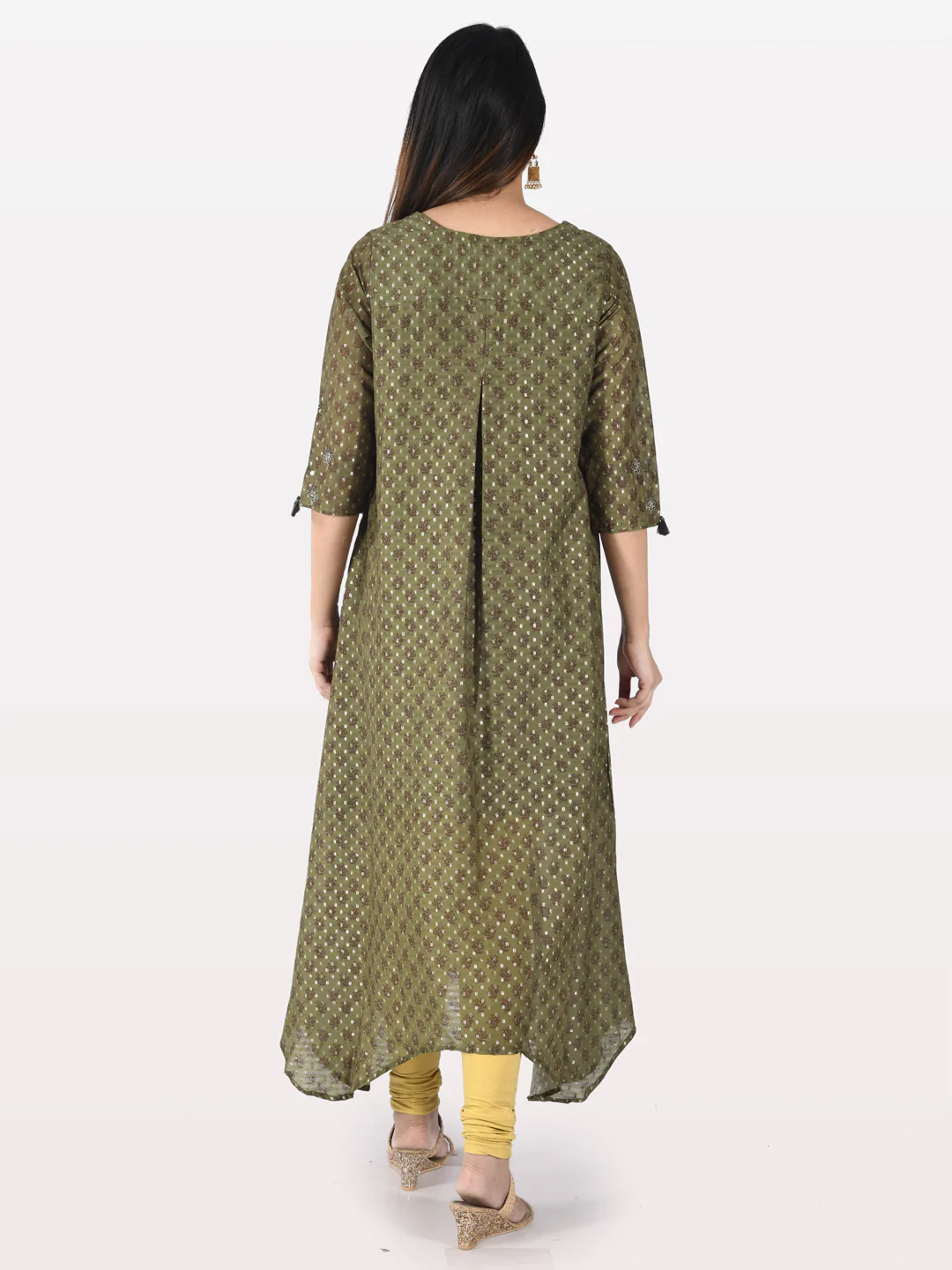 Neerus Women D Green Color Chanderi Fabric Tunic - Image 2