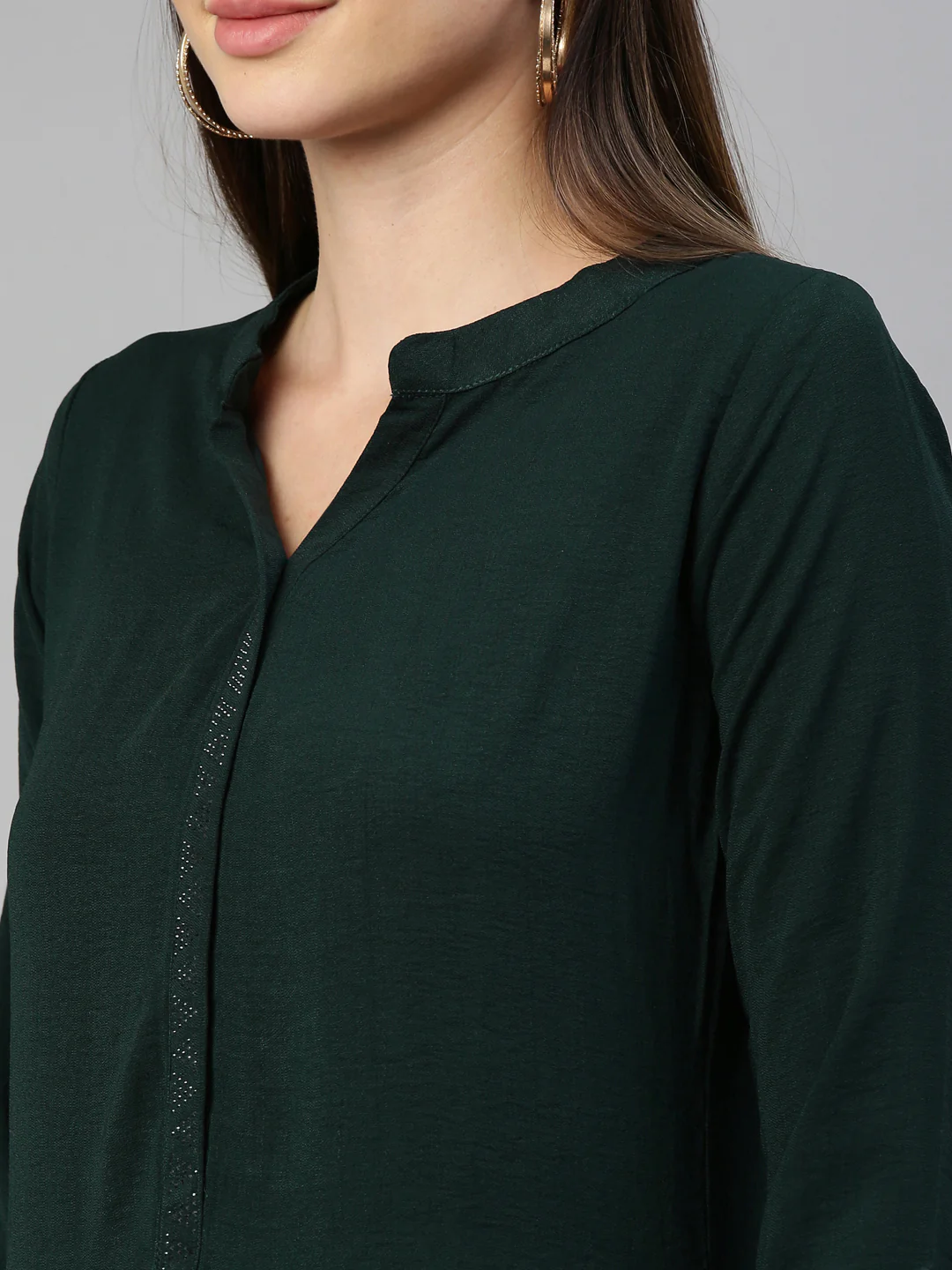 Neerus Women Green Solid Pathani Kurta - Image 4