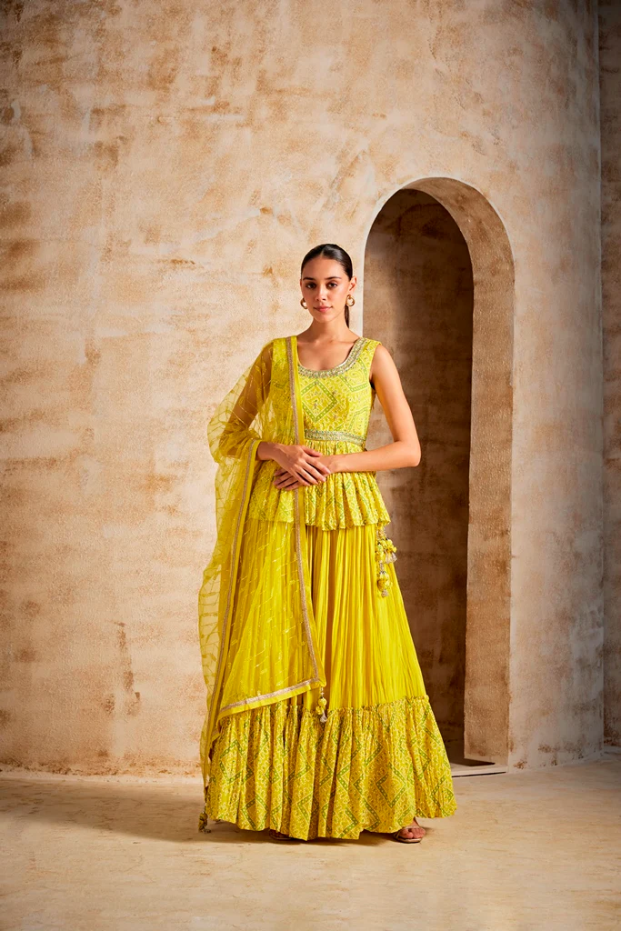 Neerus Women Lemon Colour Suit Set - Image 2