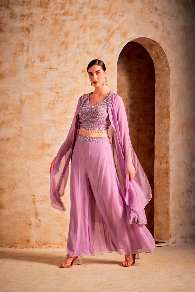 Neerus Women Lilac Color Suit Set - Image 3