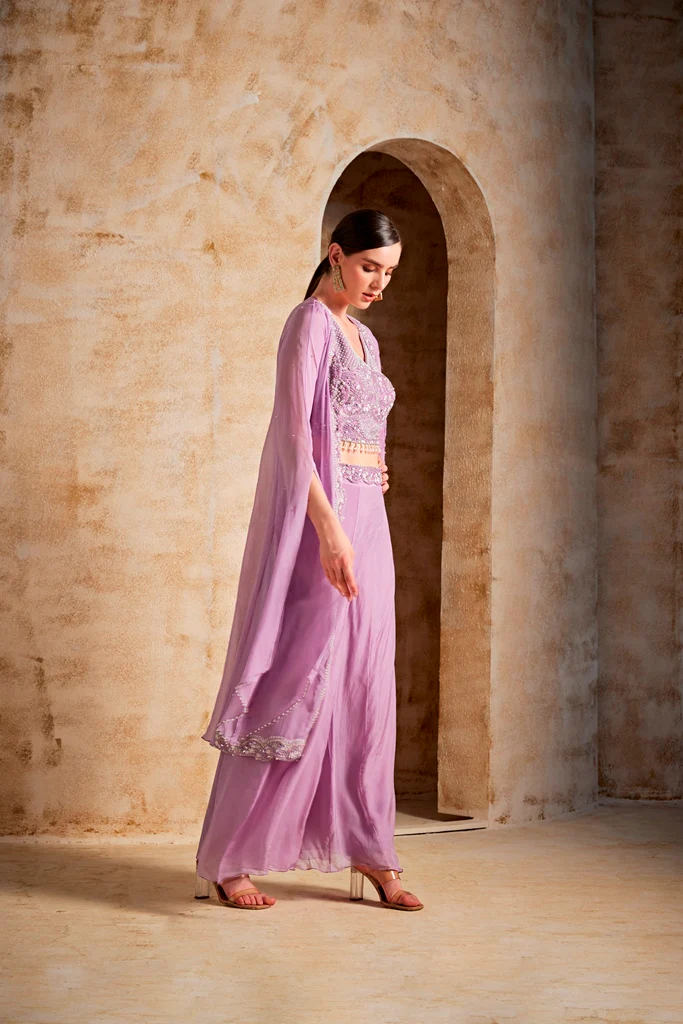 Neerus Women Lilac Color Suit Set - Image 4