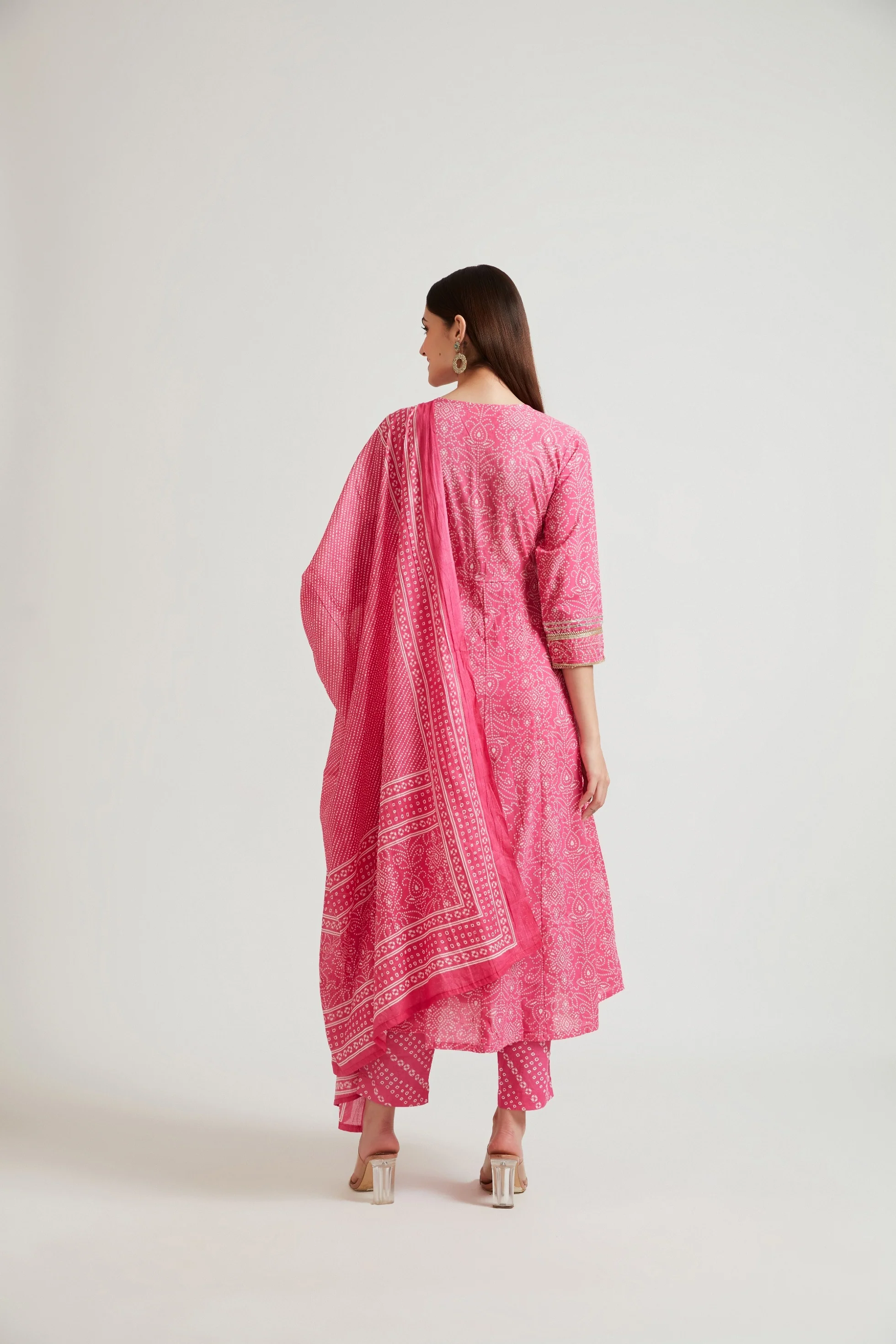 Neerus Women Magenta Sequinned Kurta with Churidar  With Dupatta - Image 3