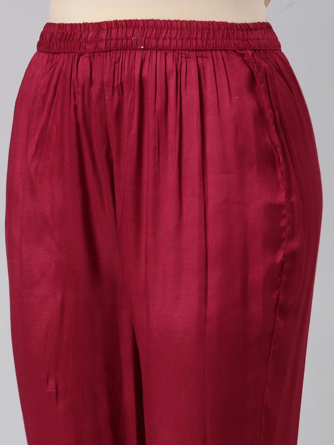 Neerus Women Magenta Straight Kurta and Trousers With Dupatta - Image 6