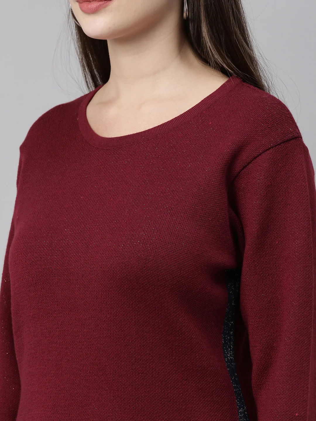 Neerus Women Maroon Acrylic Knitted Kurta - Image 7
