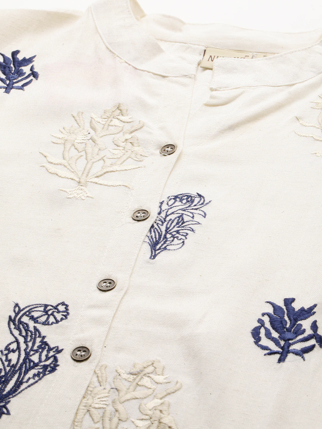 Neerus Women Off-White Embroidered A-Line Kurta - Image 2