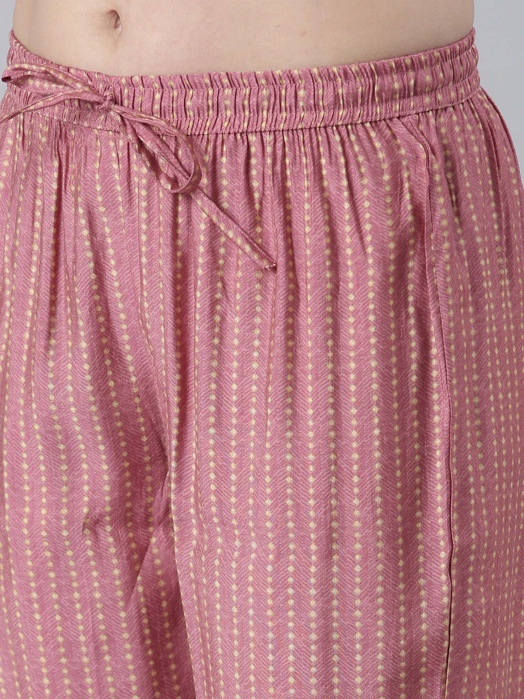 Neerus Women Onion Solid Calf Length Kurta And Trousers With Dupatta - Image 6