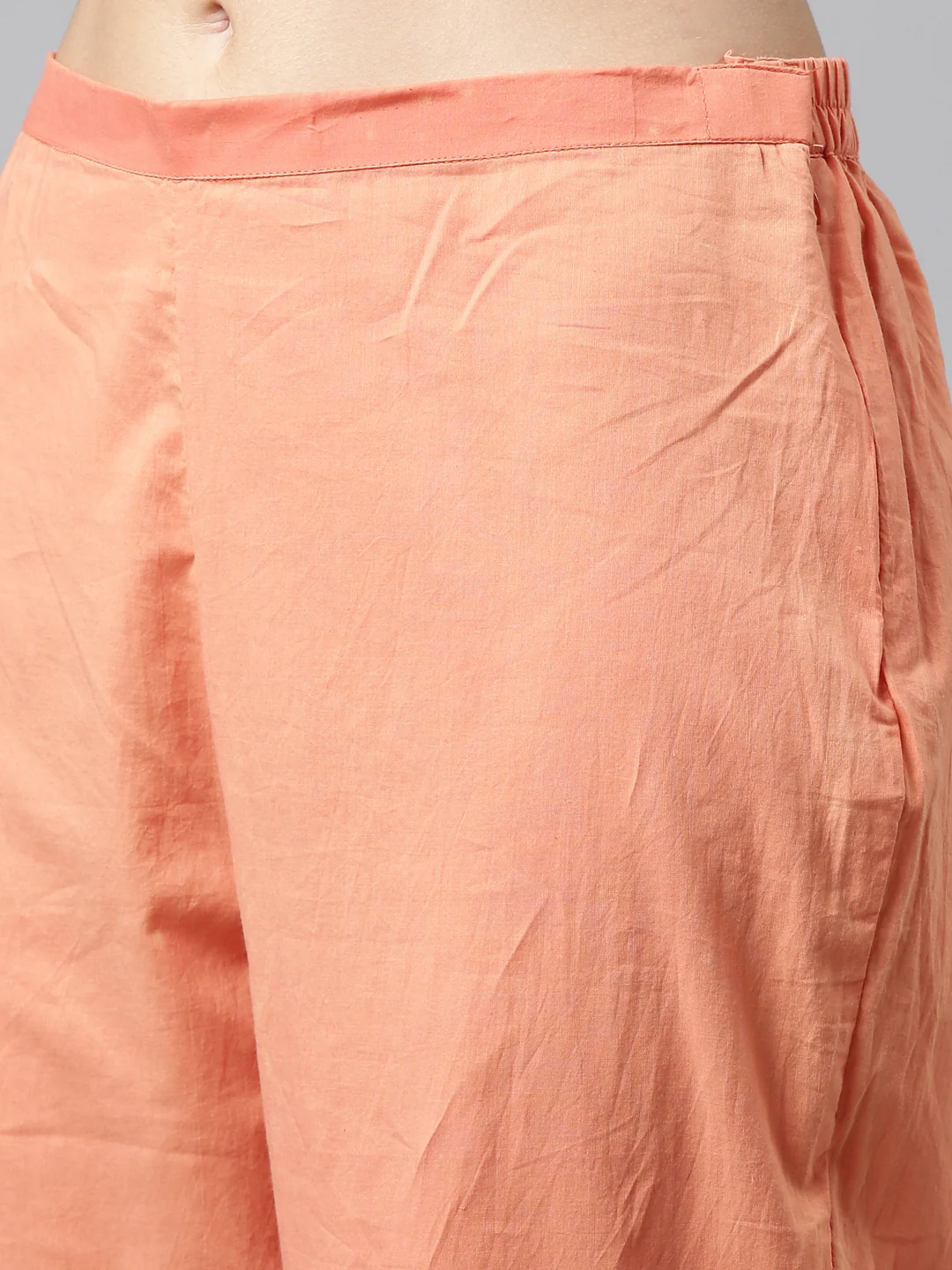 Neerus Women Orange Floral Cotton Kurta with Trousers with Dupatta - Image 5