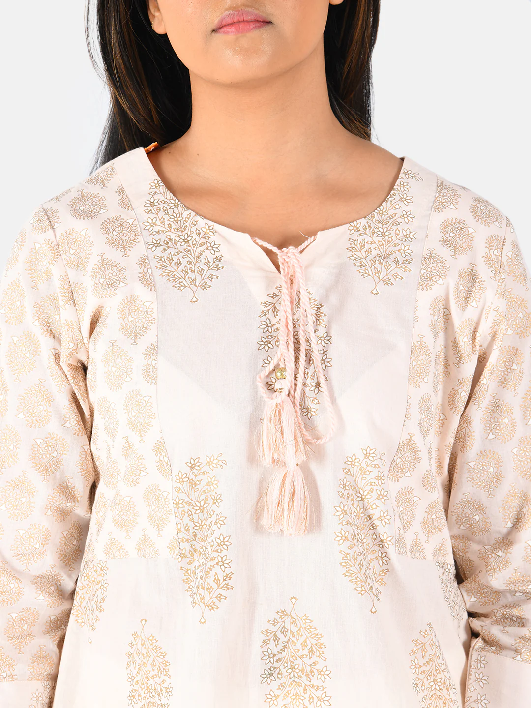 Neerus Women Peach-Coloured Printed A-Line Kurta - Image 4