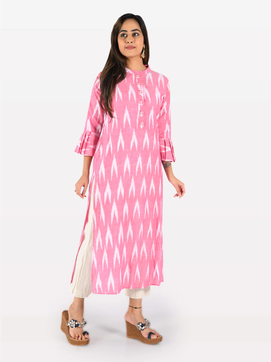 Neerus Women Pink Color Flex Fabric Tunic "48" - Image 4