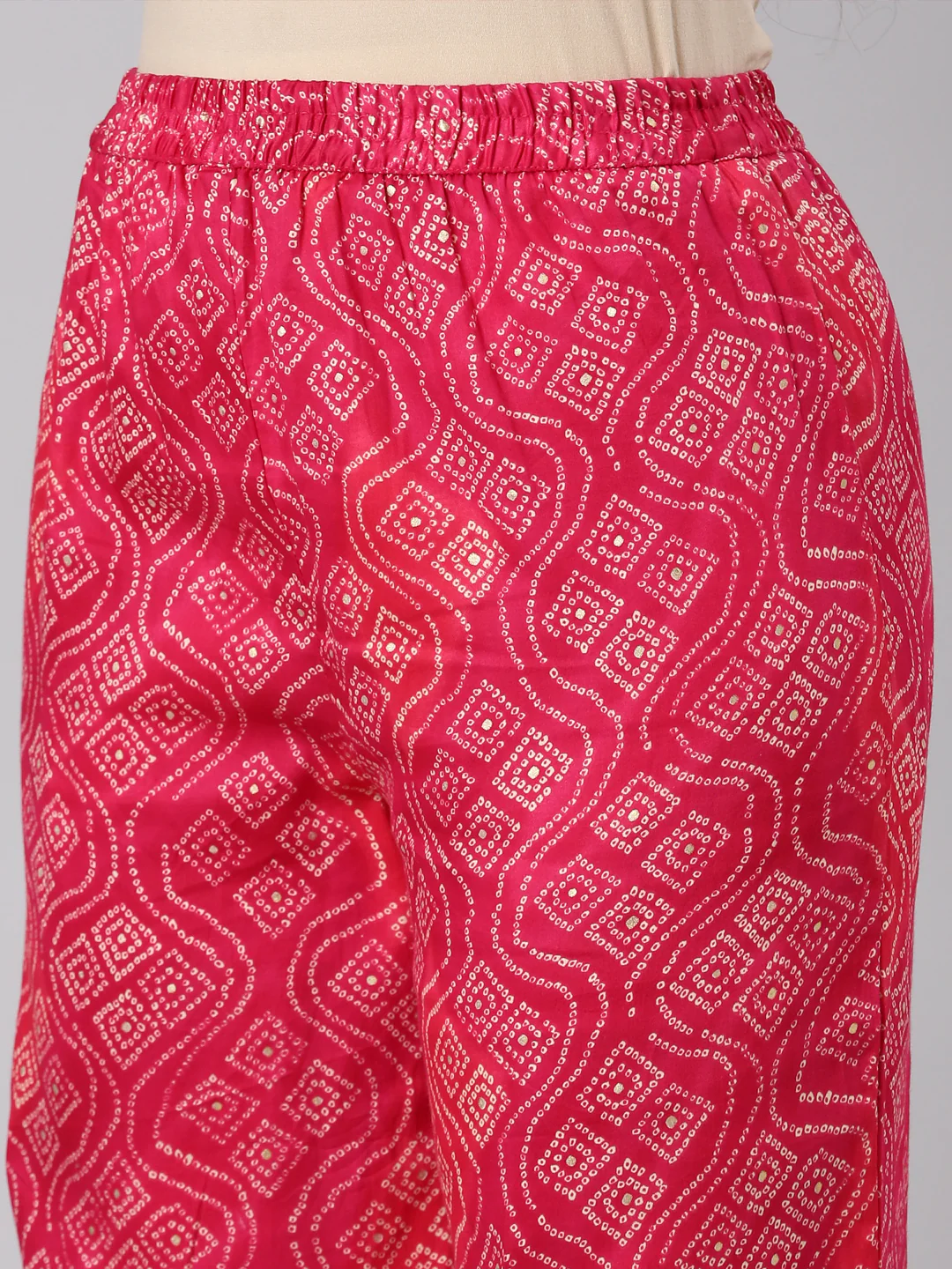 Neerus Women Pink Straight Kurta and Palazzos - Image 6