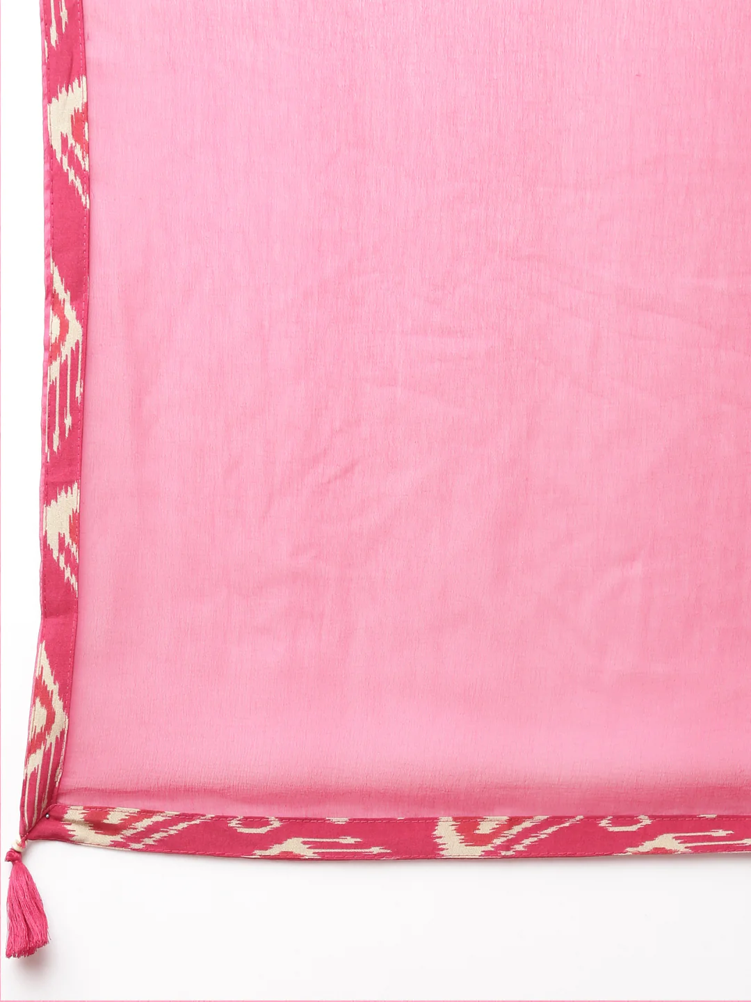 Neerus Women Rani Pink Yoke Design Calf Length Kurta And Trousers With Dupatta - Image 7
