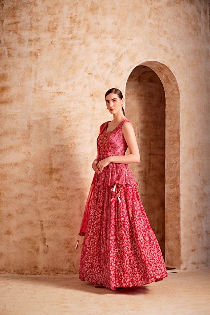 Neerus Women Red Colour Suit Set - Image 3