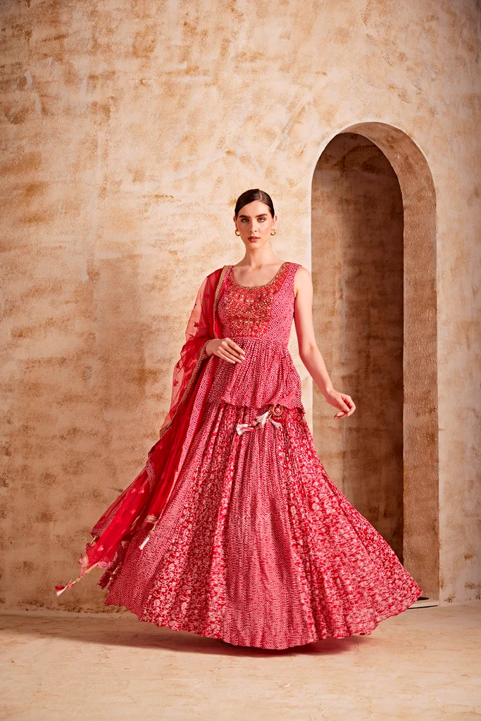 Neerus Women Red Colour Suit Set - Image 4