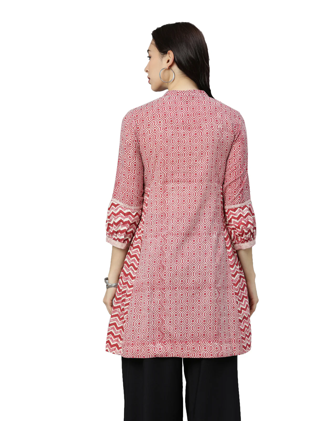 Neerus Women Red Printed A-Line Kurta - Image 4