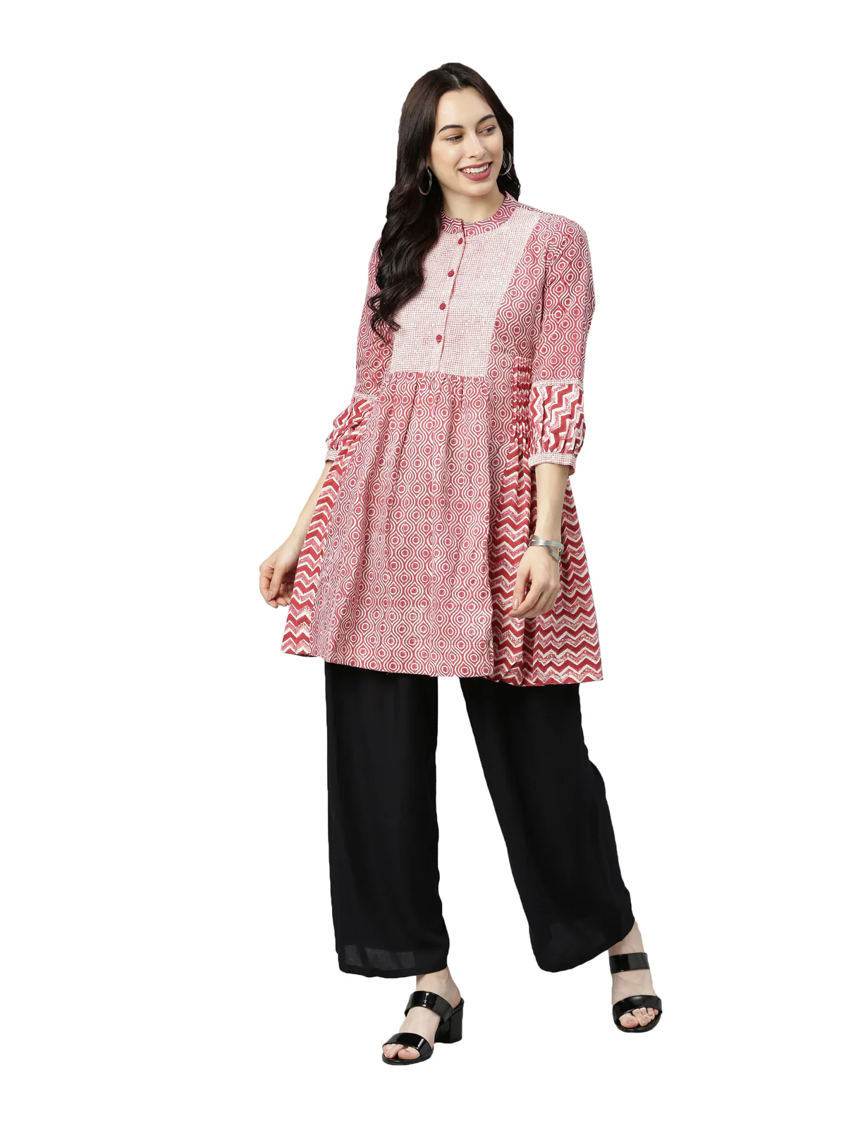 Neerus Women Red Printed A-Line Kurta - Image 6