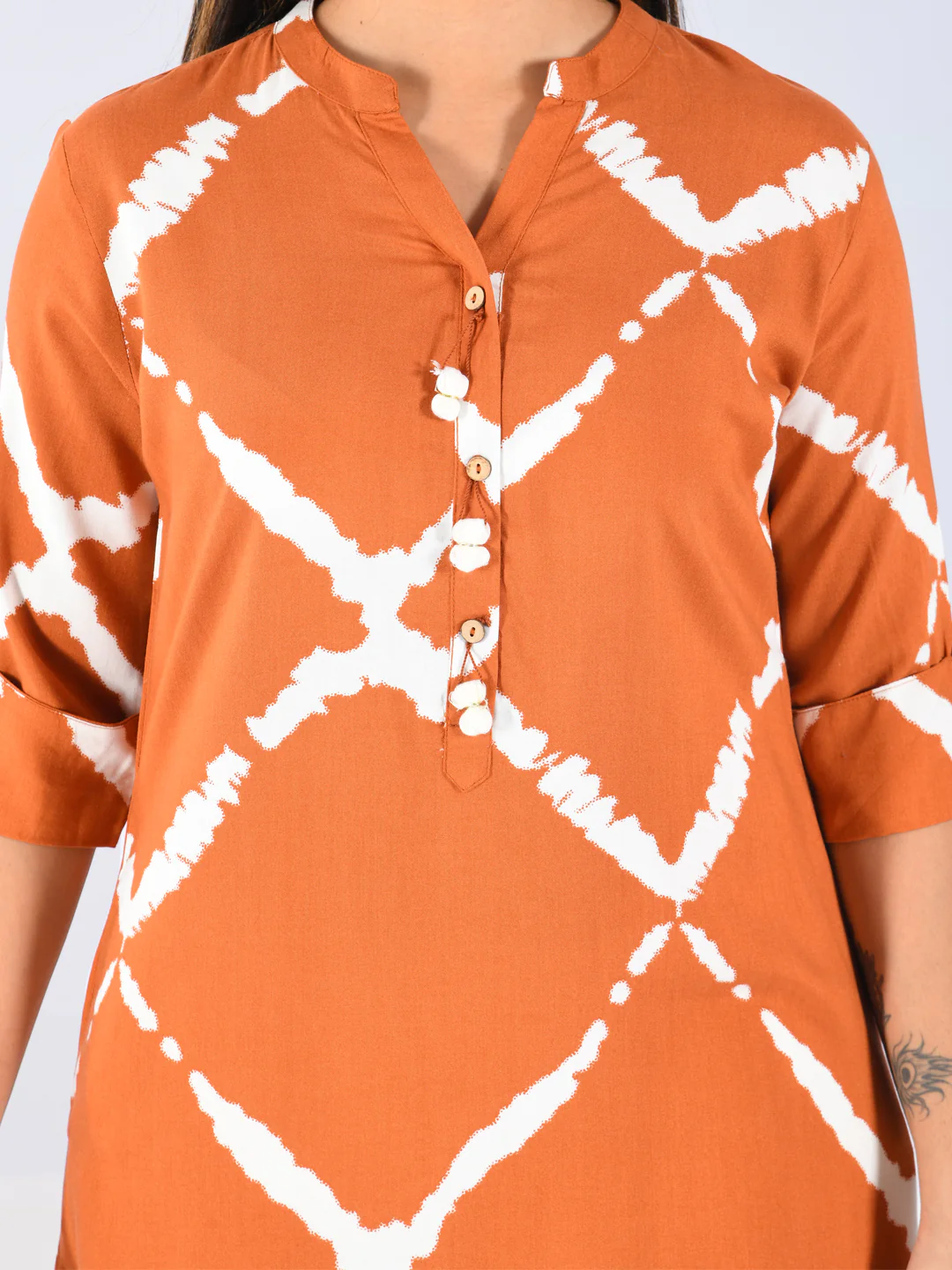 Neerus Women Rust Color Rayon Fabric Tunic "50" - Image 2