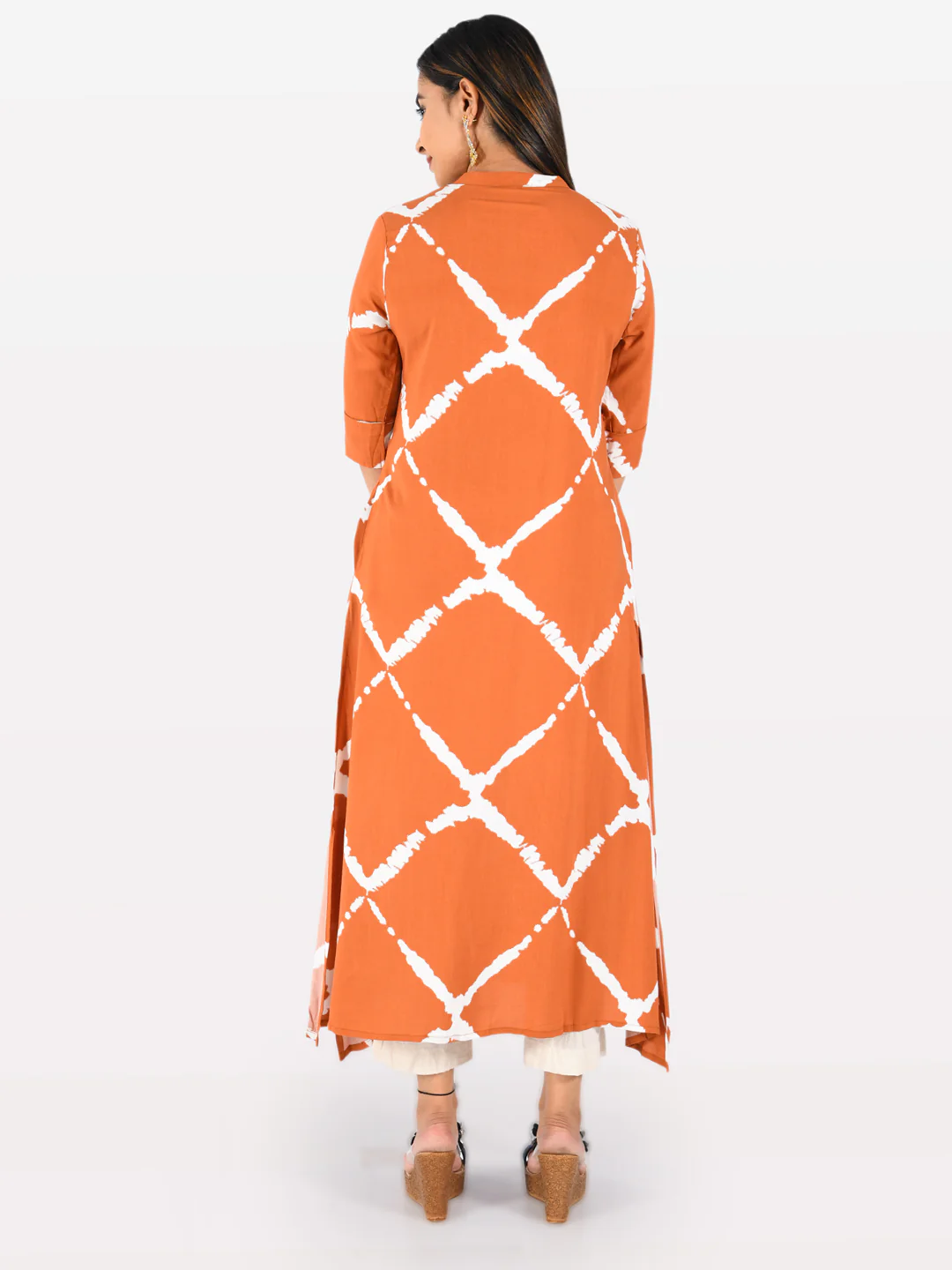 Neerus Women Rust Color Rayon Fabric Tunic "50" - Image 3