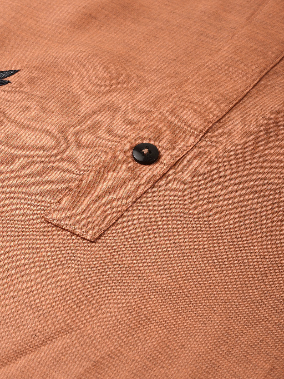 Neerus Women Rust Orange Embroidered Straight Kurta - Image 3