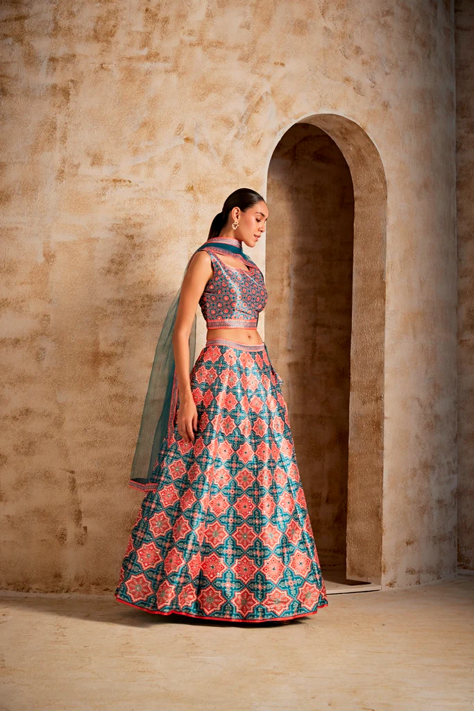Neerus Women Sea Green Color Ghagra Set - Image 4