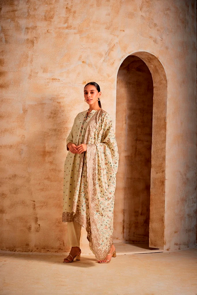 Neerus Women Sea Green Color Suit Set - Image 3