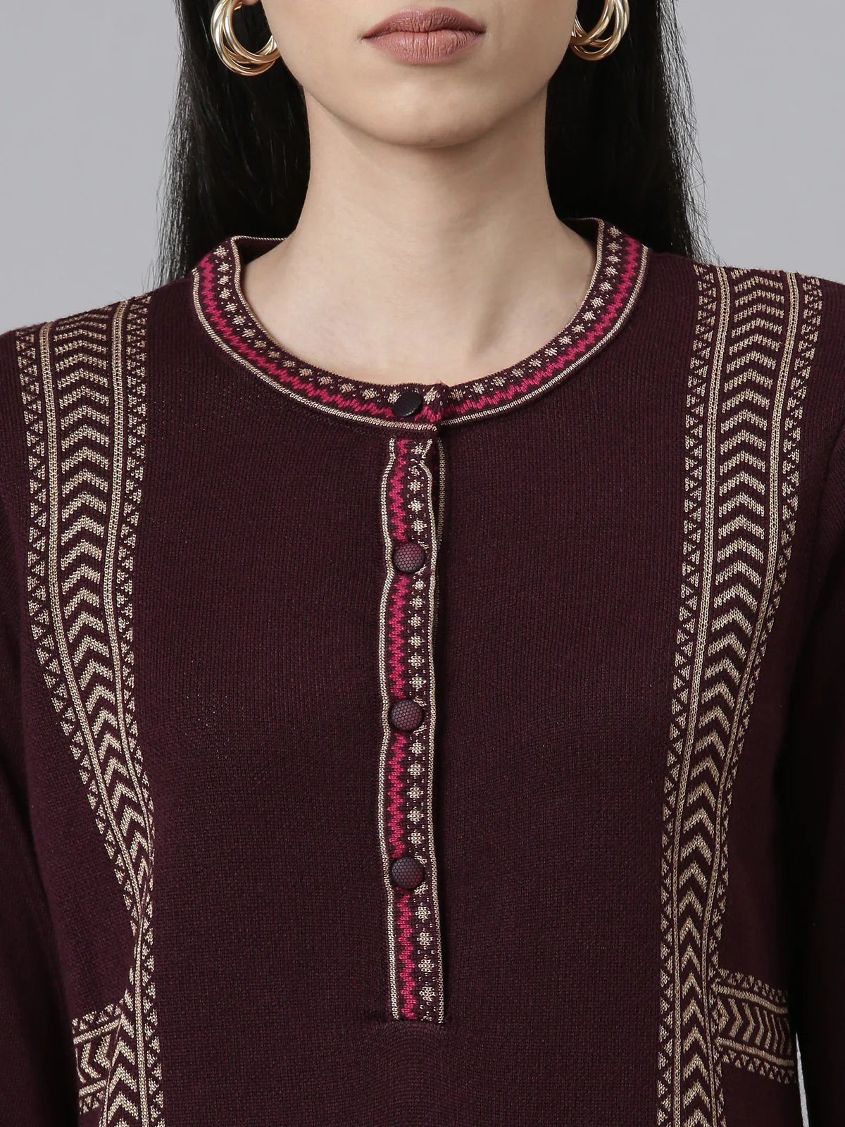 Neerus Women Woven Design Acrylic Kurta - Image 4