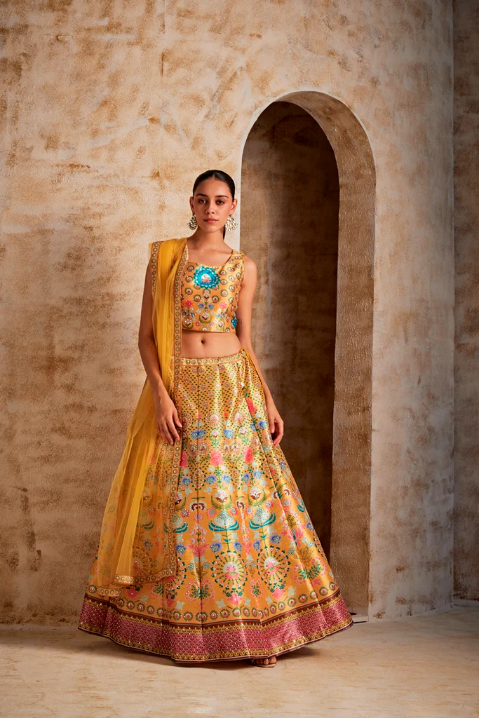 Neerus Women Yellow Color Ghagra Set