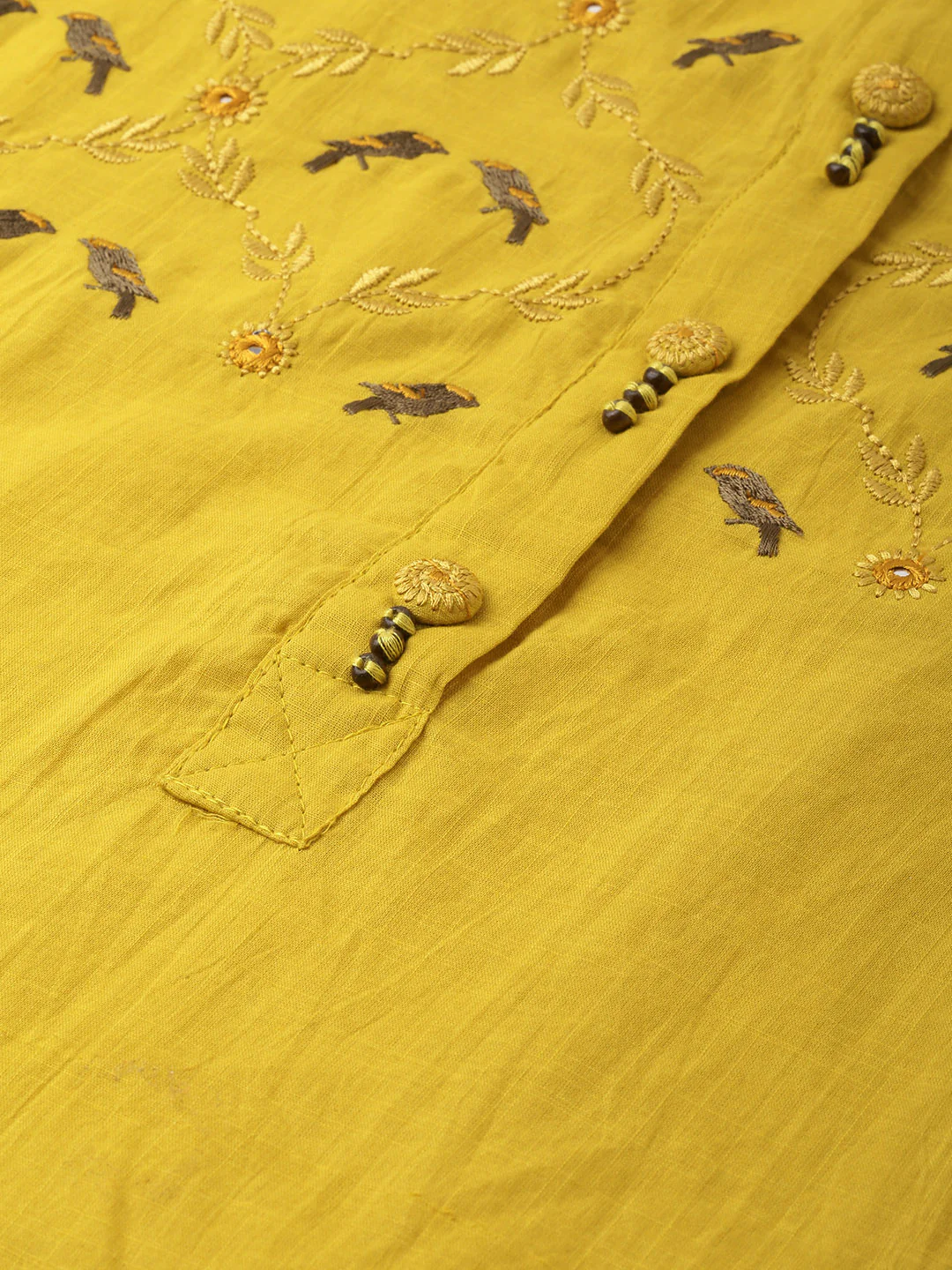 Neerus Women Yellow Embroidered Straight Kurta - Image 5