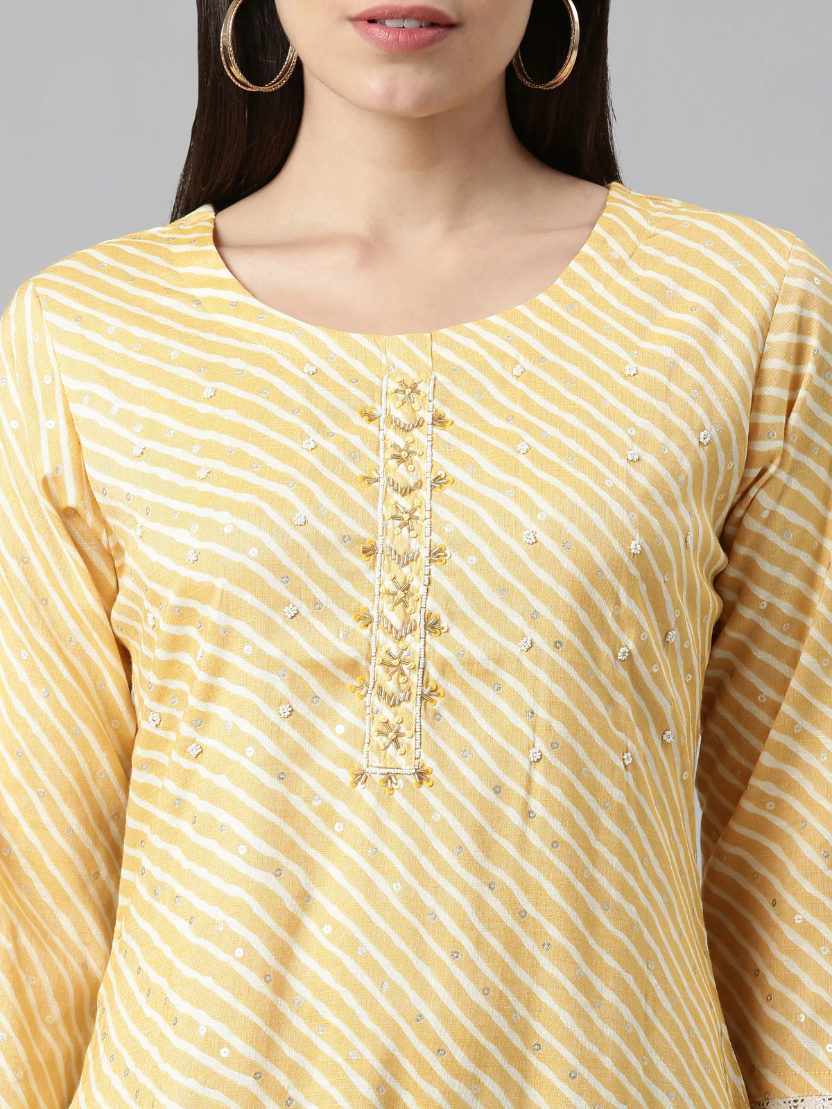 Neerus Women Yellow Ethnic Motifs Kurta - Image 5