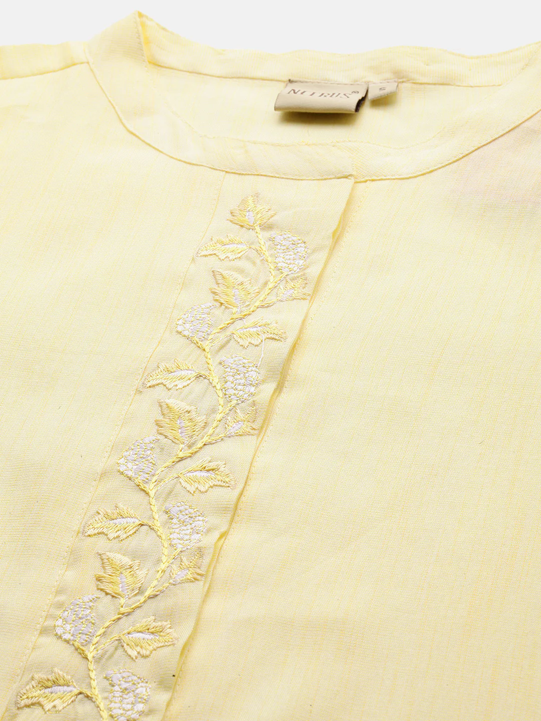 Neerus Women Yellow Solid A-Line Kurta - Image 4